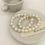 Daiiibabyyy New Fashion French Pearl Choker Necklace Design Chain Pendant For Women Jewelry Girl Gift Statements Jewelry
