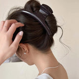 Daiiibabyyy  Fashion Acrylic Large Curved Shape Hair Claws for Women 2025 New Red Geometric Big Shark Clamp Clips Headwear Hair Accessories