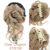Daiiibabyyy  Synthetic Chignon Messy Curly Claw Hair Bun Scrunchy Fake False Hair Band Tail for Women Hairpieces Blonde Black Brown