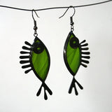 Daiiibabyyy  Vintage Mockingbird Earrings Unique and Cute Green Resin Bird Fish Pendant Earrings Innovative Design Girls Earrings Jewelry