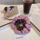 DAIIIBABYYY  -  Autumn Hair Accessories French Fashion Style Hair Scrunchies for Girls and Women Pony Hair  Tie up Headwear Floral Hairties