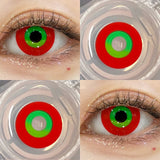Daiiibabyyy  1pair Green Halloween Color Contact Lenses Crazy Circle Lens Anime Softlens