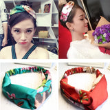 Daiiibabyyy  New Fashion Women Summer Style Print Headbands Bohemian Girl Cross Turban Bandage Bandanas Hairbands Hair Accessories