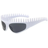 Daiiibabyyy  New Fashion Punk Black Headband Sunglasses High-End Sense Women's Sun Glasses Special Shape Outdoor Casual Sunglasses Decoration