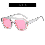 Daiiibabyyy  Unisex Sunglasses European American Double Beam Irregular New Retro High Quality Luxury Brand Personalized Popular Sunglasses