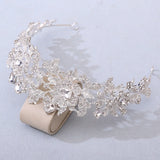 Daiiibabyyy  Baroque Queen Crystal Leaf Flowers Crowns For Bridal Women Girls Wedding Tiaras Diadem Princess Party Hair Dress Jewelry