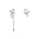 Daiiibabyyy  New Asymmetrical Earrings Sea Blue Heart-Shaped Starfish Earrings Inlaid Zircon Imitation Pearls Gentle Sweet Women Earrings