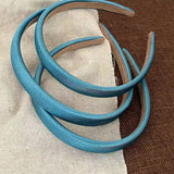 Daiiibabyyy  1PC Women's Autumn Winter Daily Teal Satin Headband Minimalist Fashion Hair Accessory Stylish Daily Hair Decoration