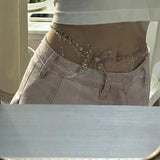 DAIIIBABYYY  -  Stylish Butterfly Body Chain Jewelry Sparkling Butterfly Tassels Waist Chain Accessory Delicate Body Chain Adornment