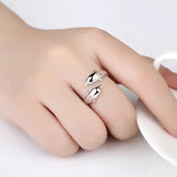 Daiiibabyyy 100% 925 Sterling Silver Ring Smooth Surface Cute Animal Dolphin Adjustable Fine Jewelry For Women Party Bijou Gift