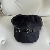 Daiiibabyyy  Subculture Cross Pendant Berets Cap Y2K Black Cotton Painter Hat Gothic Lolita Beret Hat Caps Harajuku Deco Accessories Japanese