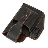 DAIIIBABYYY  -  Real Leather men Casual Small Waist Bag Cowhide Fashion Hook Bag Waist Belt Pack Cigarette Case 5.5" Phone Pouch