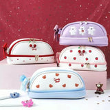 Daiiibabyyy  Children's Pencil Cases Cartoon Girl Cherry Cute Japanese Kawaii Sweet Large Capacity Multifunctional High-quality Storage Bags