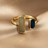 Daiiibabyyy  New Korean Copper Set Zircon Open Ring for Women Exquisite Colorful Rhinestone Adjustable Ring Engagement Dating Jewelry