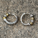 Daiiibabyyy  Thai Silver Creative Design Hoop Earrings for Women Men Metal Chunky Huggies Hiphop Party Jewelry Gifts