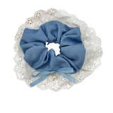 DAIIIBABYYY  -  Large Denim Double layered Hair Scrunchies With Lace for Girls and Women Elastic  Hair Bands Nordic Style Hair Accessories