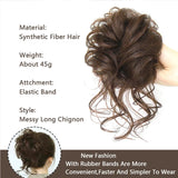Daiiibabyyy  Synthetic Hair Bun Chignon Messy Curly Hair Band Elastic Scrunchy False Hair Pieces For Women Hairpins Black Brown