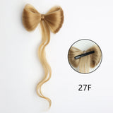 Daiiibabyyy  Synthetic Clamp Type Bowknot Hair Bun Black Brown Clamp Type Ponytail Hair Extensions Elegant And Natural Hair Accessories