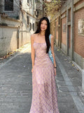 DAIIIBABYYY  -  Fantasy Feather Flowing Light Temperament French Summer Strap Dress Female Spicy Girl Thin A-line Long Vestidos