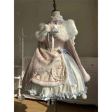 DAIIIBABYYY  -  Japan Christmas And New Year Shirt With Blue And Pink Chinese Style Lolita Skirt Op Cute And Gentle Chinese Elements Lolita