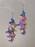 Daiiibabyyy  Blue Silver Gradient Hollow Butterfly Tassel Long Earrings Women's Vacation Style Artistic Fashion Jewelry