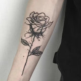 Daiiibabyyy  1pc Flower Patterned Herbal Tattoo Sticker, Symbolizing Noble and Beautiful Flower Arm Tattoos, Waterproof