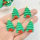 Daiiibabyyy 10 Pcs New Lovely Mini Kawaii Christmas Series Christmas Tree Resin Scrapbook Diy Jewellery Hairpin Accessories Decorate Craft
