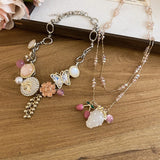 Daiiibabyyy  New Strawberry Necklace Set INS Trendy Cherry Flower Cherry Butterfly Pendant Choker for Women Jewelry