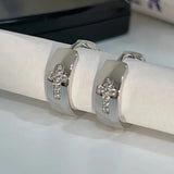 Daiiibabyyy Trendy Zircon Cross Stud Earrings Fashion Design Korean y2k Girls Sweet Cool Delicate Hoop Earrings for Women Jewelry Wholesale