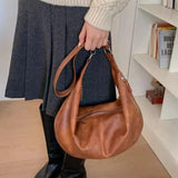 Daiiibabyyy  Trendy Pu Leather Women Hobo Bag 2026 Y2k Aesthetic Simple All Match Crossbody Bags Vintage Streetwear Casual Shoulder Handbags