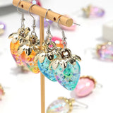 Daiiibabyyy  Boho Acrylic Colorful Transparent Strawberry Dangle Earrings for Women Fashion Resin Shiny Fruit Pendant Earring Lovely Jewelry