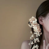 Daiiibabyyy  Lily of The Valley Flowers Tassel Hair Clip Retro New Chinese Style Flower Hair Claws Forest Ancient Style Flower Accessories