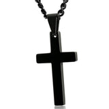 Daiiibabyyy Cross Pendant Necklace Christian Jesus Single Titanium Cross Necklaces Pendants Metal Choker  Punk Hip Hop Jewelry Gift
