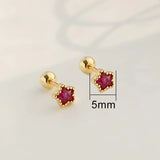 Daiiibabyyy  Mini Colorful Heart Ear Cartilage Piercing Lobe Stud Earring for Women Y2k Accessories Tragus Rook Helix Flat Ear Jewelry KAE312