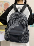 Daiiibabyyy  Letter Cat Print Mochilas Mujer University Student Mochila Large Capacity Bag Ins Casual Backpack Graffiti Bolsa Feminina