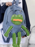 Daiiibabyyy  Personality Funny Cute Frog Mochilas Mujer Student Mochila Korean Large Capacity Bag Zipper Backpack Novelty Bags for Woman