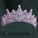 Daiiibabyyy  Baroque Queen Large Crystal Pink Crowns For Bridal Women Girls Wedding Tiaras Diadem Princess Party Hair Dress Jewelry