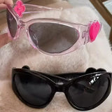 DAIIIBABYYY  -  Retro Y2K Style Oval Sunglasses for Women Fashion Heart Sports Goggles Popular Pink Cat Eye Sun Glasses Ladies Gafas De Sol