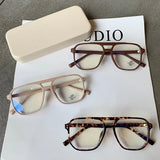 DAIIIBABYYY  -  Retro Fashion Anti-blue Light Glasses Men Women Transparent Computer Glasses Frame Eyeglass Frame Flat Glasses Square Eyeglasse