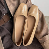 Daiiibabyyy  Retro Women's Shoes Exquisite Soft Leather Casual Shoes for Woman French Square Head Low Heels Designer Shoes Zapatos De Mujer
