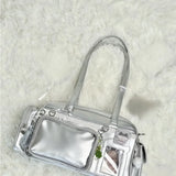 Daiiibabyyy  Sweet One Shoulder Tote Ita Bag Women's Fashionable Versatile Y2k Multi Style Large Capacity Transparent Outer Bag Crossbody Bag