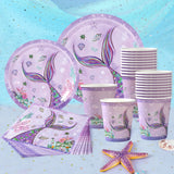 Daiiibabyyy Mermaid Tail Tableware Cake stand Little Mermaid Birthday Party Decoration Kids Girl Under the Sea Party Supplies Baby Shower