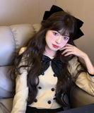 DAIIIBABYYY  -  Miss high-end oversized bow headwear hairpin black velvet face small back head hair accessories female
