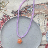 DAIIIBABYYY  -  Romantic Summer Colorful Sugar Star Pendant Glass Bead Choker Necklace Girl Aesthetic Y2K Boho Charm Holiday Jewelry Accessories