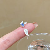 Daiiibabyyy  New Frosted Zircon Ring Neutral Star Adjustable Open Ring Unique Sweet Cool Style Wedding Party Jewelry Accessories Gifts