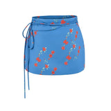 Daiiibabyyy  Vacation Vietnam Low-waist Cross-strap Mini Skirt For Women Summer Fresh Print Slim-fit Bodycon Ultra-short Skirt Elegant H1YO