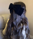 DAIIIBABYYY  -  Miss high-end oversized bow headwear hairpin black velvet face small back head hair accessories female