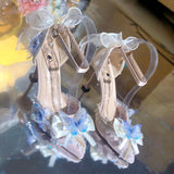 Daiiibabyyy  Women Heels Bridal Wedding Heel Lolita Pink Blue High Heels Shoes for Woman Party Shoes Woman Mary Jane Y2K Heel Elegant
