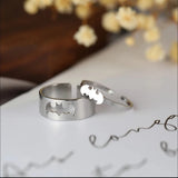 Daiiibabyyy  New Arrival Trendy Stainless Steel Bat Couple Rings for Women Men Punk Opening Hip Hop Rock Finger Jewelry Set Gift Colorfast