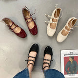 Daiiibabyyy 2024 Sliver Spring New Brand Women Flat Shoes Fashion Ankle Strap Ladies Elegant Dress Mary Jane Shoes Round Toe Soft Ballerinas